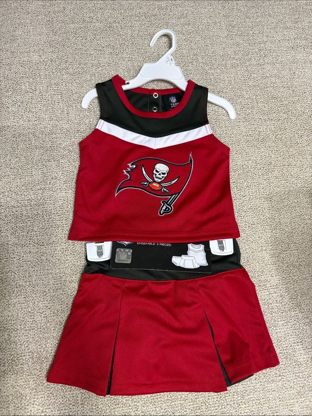 NFL Red and Black Buccaneers Cheerleader Outfit for Kids size 2T